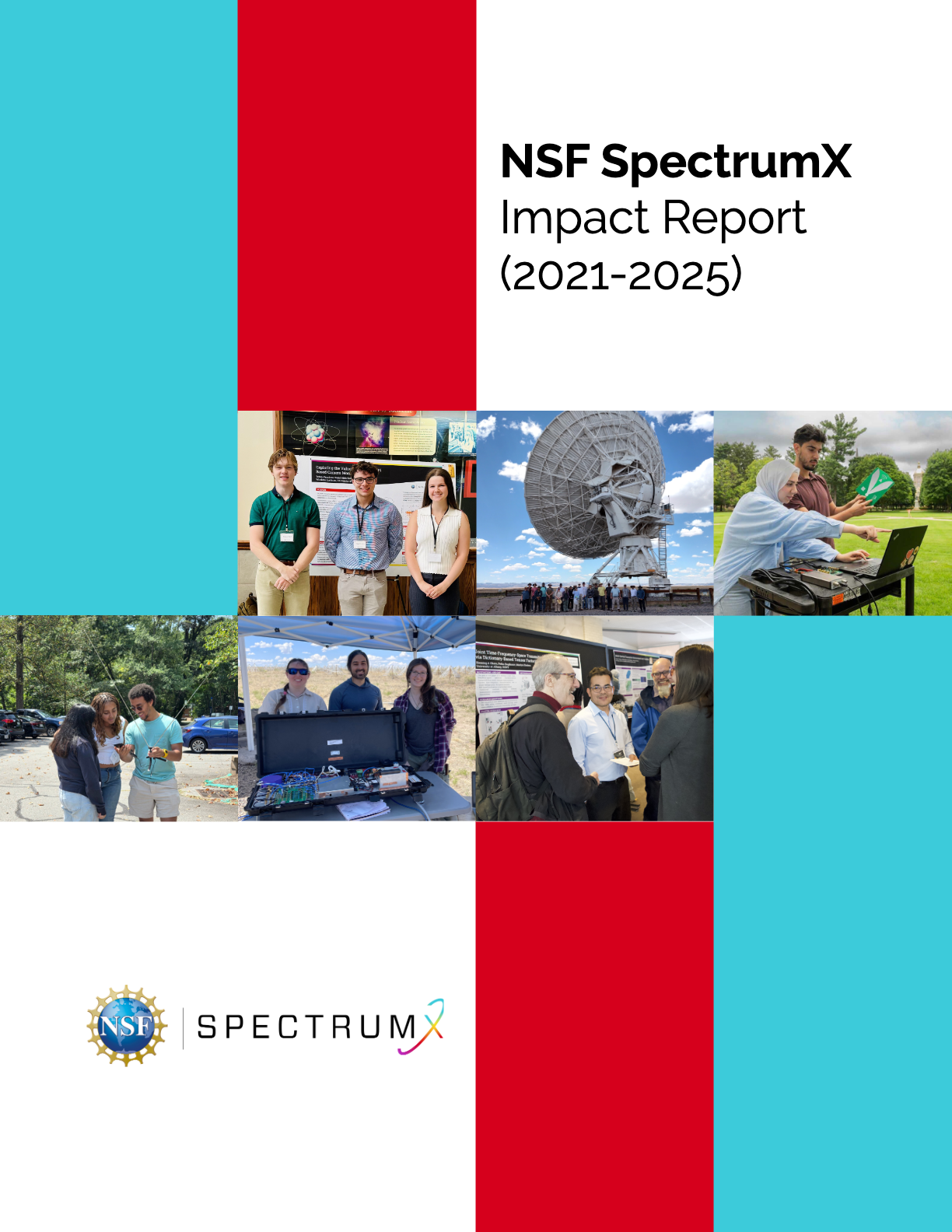 Cover of the NSF SpectrumX Impact Report 2021–2025.